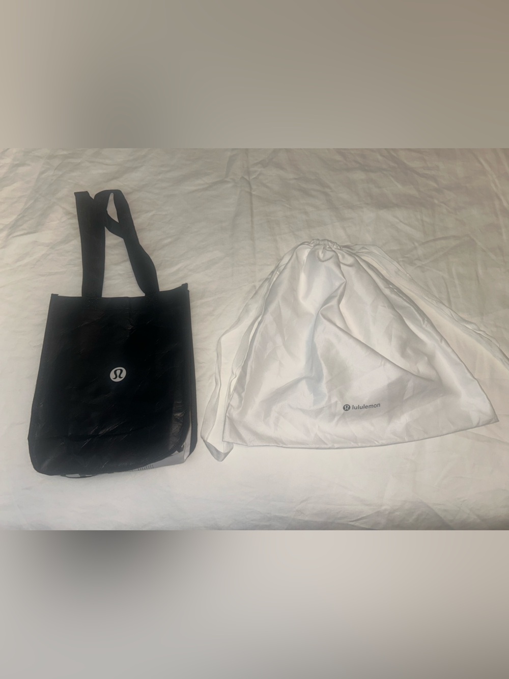 lululemon athletica Black Tote with White Dust Cover